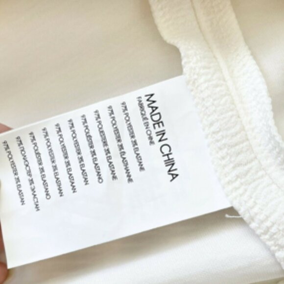 Club Monaco Long Sleeve Mock Neck Tricot Top In White Ivory, XS - Picture 8 of 9